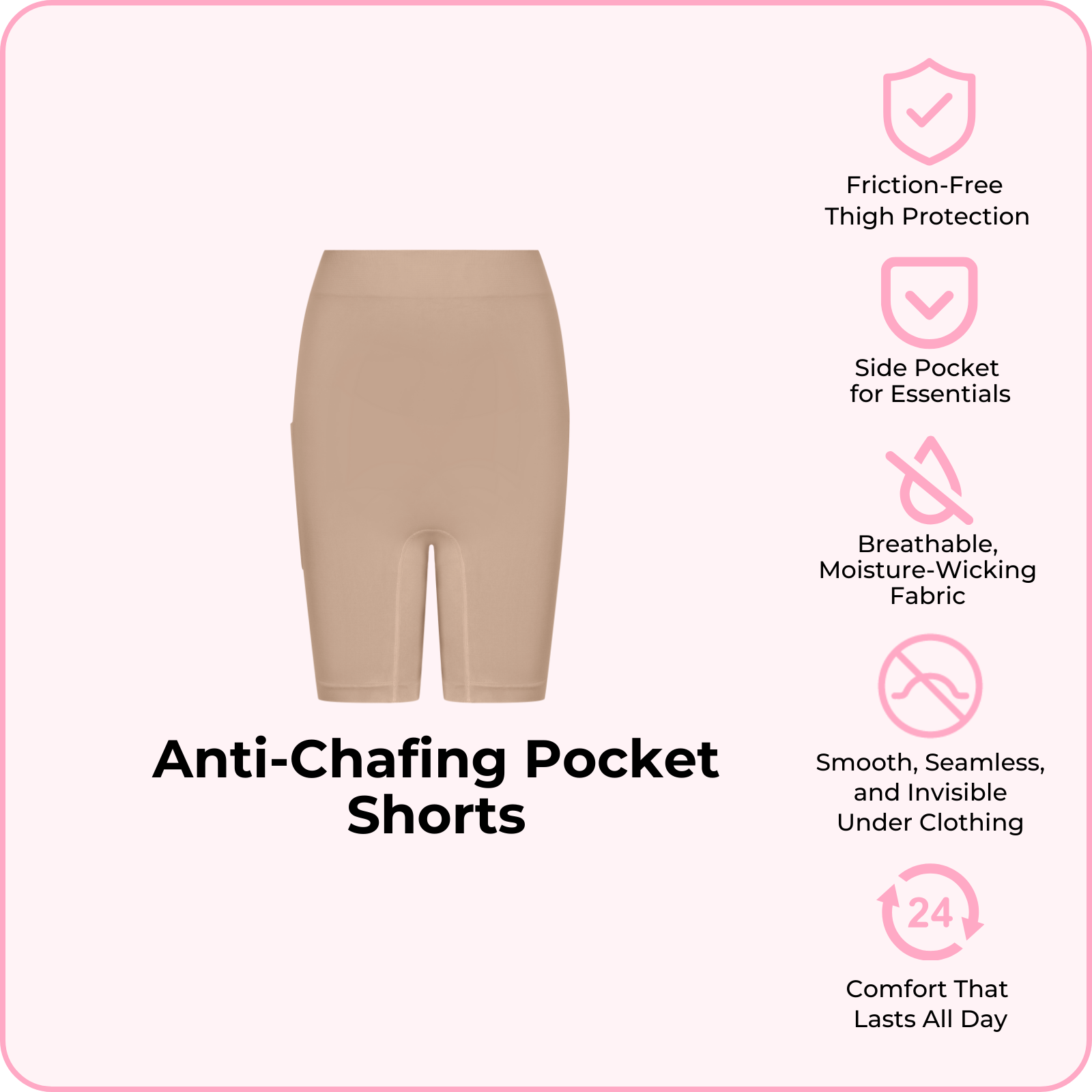 Anti-Chafing Pocket Shorts (Pre-order now, ships Feb 24)