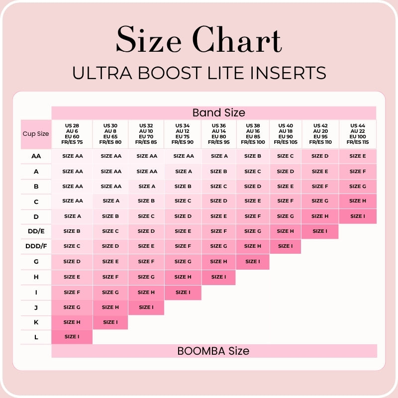 Ultra Boost Lite Breast Inserts | 1 Cup Size Enhancement | BOOMBA