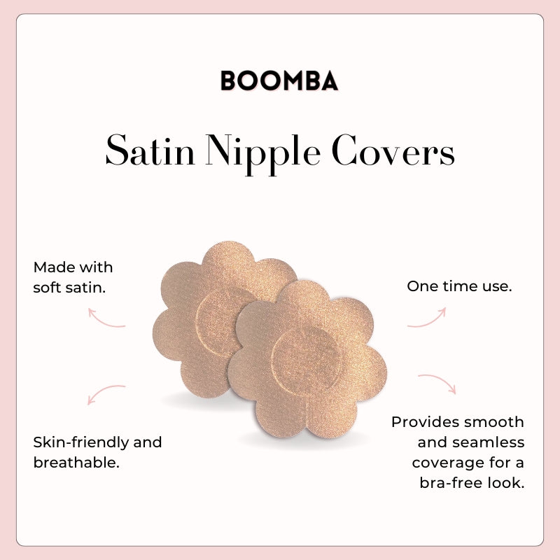 nipple covers for satin dress soclim 50 Pairs (100 Pieces) Nipple Pasties for Women Disposable Nipple Covers for Women, Latex Free Satin Breast Petals, Adhesive Nipple Petals